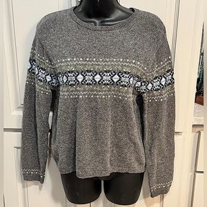 GAP Gray Patterned Sweater MEDIUM
